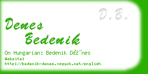 denes bedenik business card